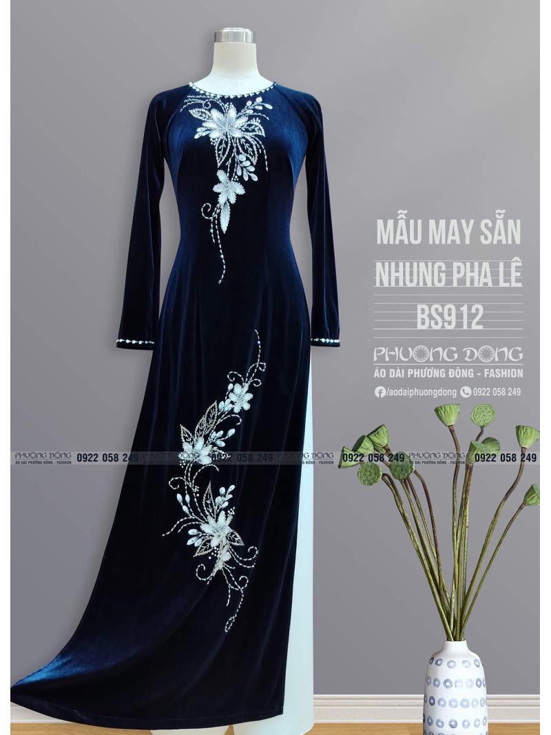 Áo Dài Bà Sui Nhung Đính Đá Pha Lê BS912